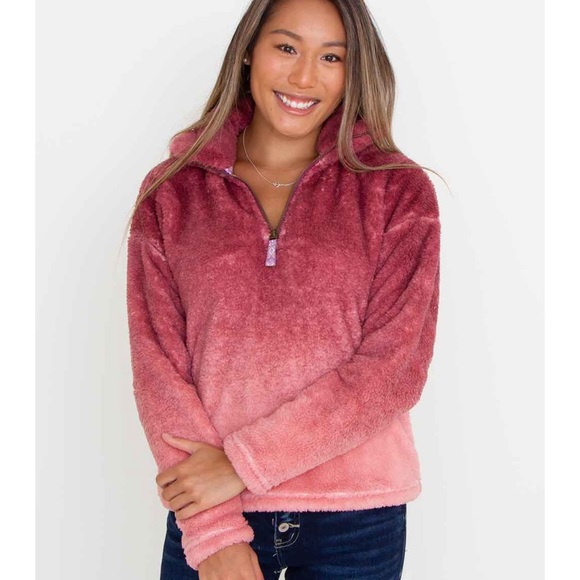 Simply Southern Jackets & Blazers - Brand New with tags Simply Southern Ombré pullover in the color maroon size S.